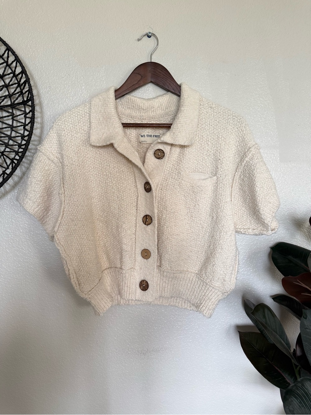 WE THE FREE Free People Molli Cardigan Ivory Size L